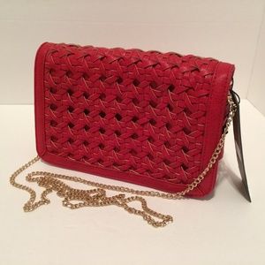 Crossbody Clutch Purse Faux Leather Basketweave